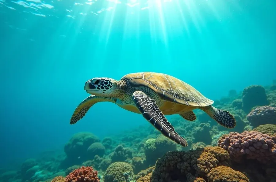 Swim with turtles in Great Barrier Reef