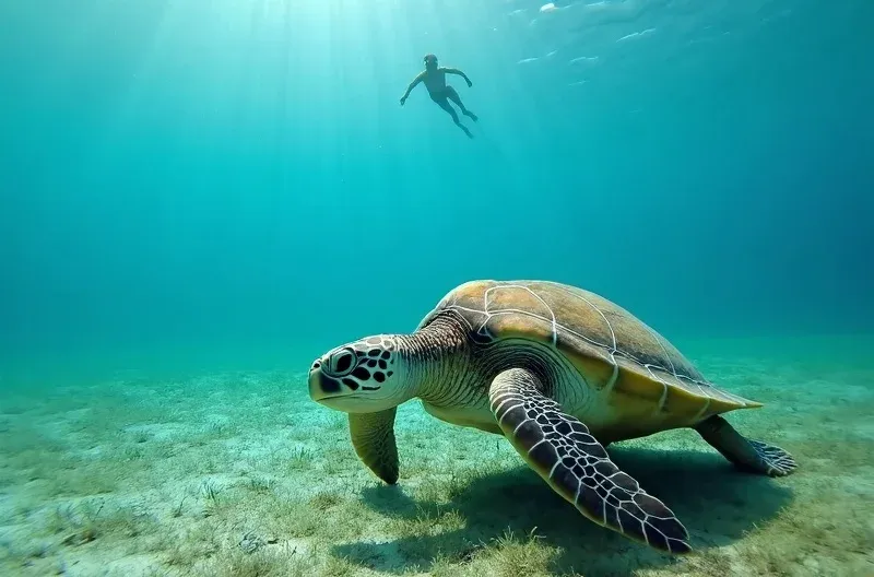 Snorkeling With Sea Turtles at Brewers Bay, swim with turtles in St. Thomas