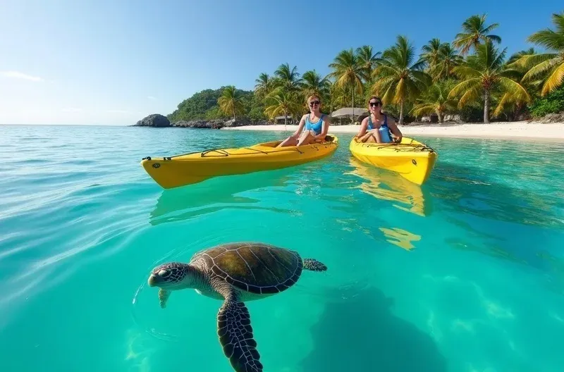 Sea Turtle Snorkel & Kayak Adventure With Lunch, swim with turtles in St. Thomas